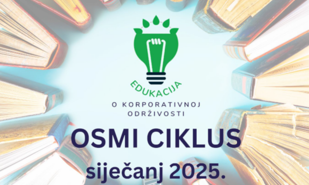 Otvaramo dodatne prijave za 8. ciklus Edukacije o korporativnoj održivosti!