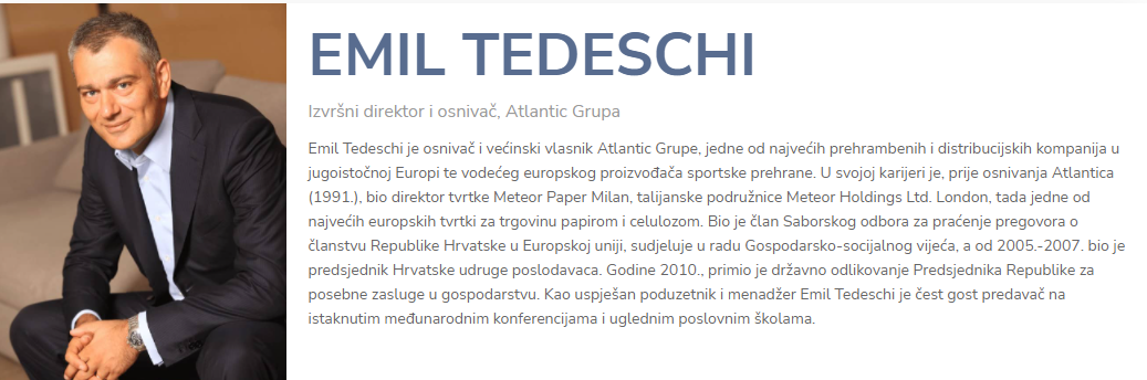 EMIL TEDESCHI, PREDSJEDNIK UPRAVE ATLANTIC GRUPE Društveno odgovorno poslovanje u Hrvatskoj - Dop.hr