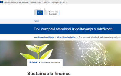 Europska komisija pokrenula je savjetovanje o nacrtu Delegiranog akta kojim se utvrđuju Europski standardi za izvještavanje o održivosti (ESRS)