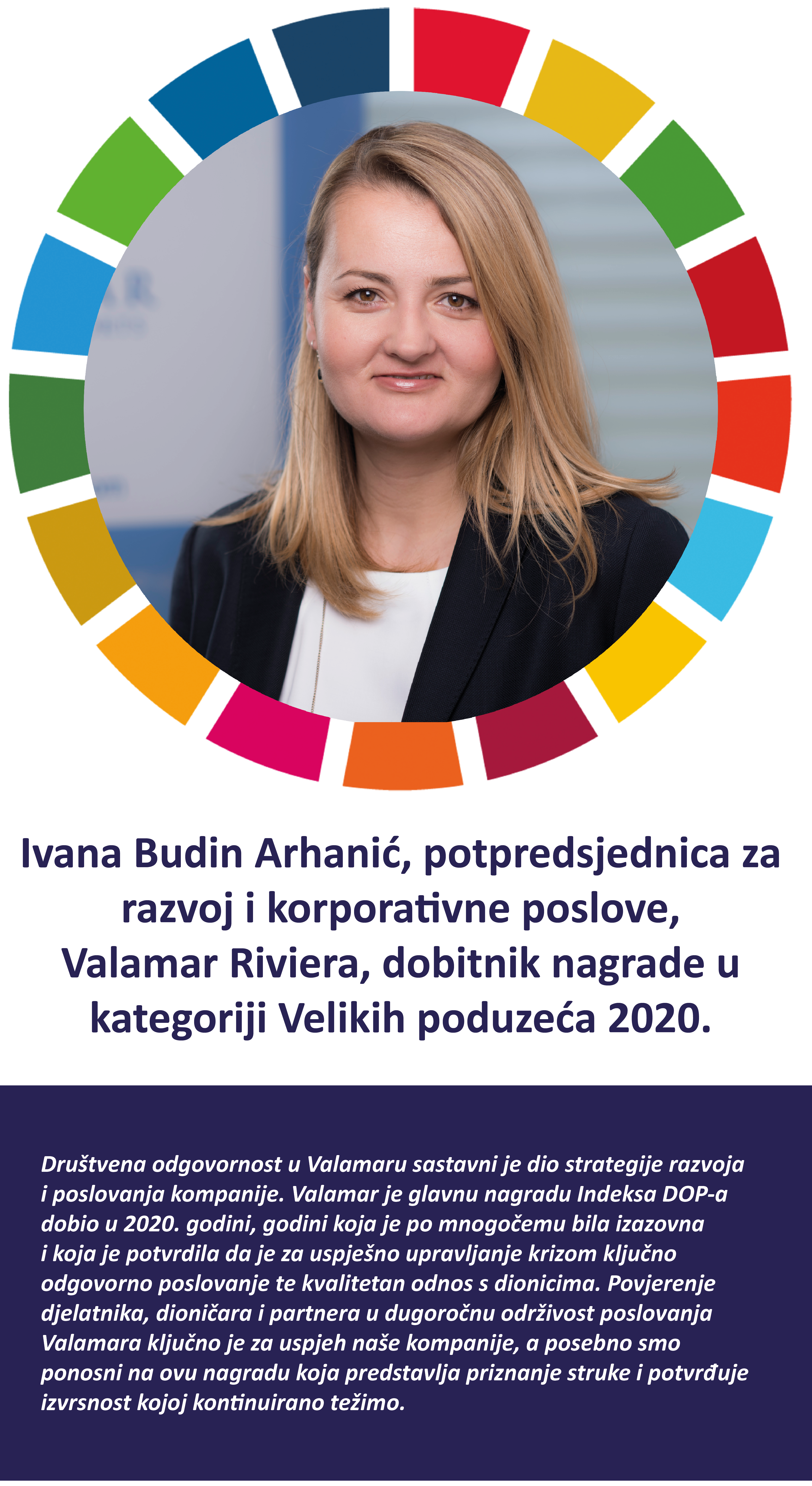 Ivana Budin Arhanić, potpredsjednica - Valamar Riviera Društveno odgovorno poslovanje u Hrvatskoj - Dop.hr